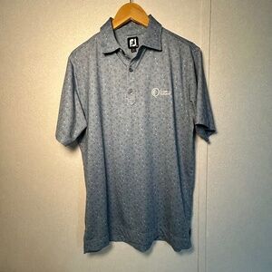 footjoy fj mini floral lisle allover print polo golf shirt men's size small